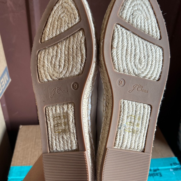 J.Crew Shoes Cream Canvas Lace-up Espadrille Women’s Flat 9 - Picture 5 of 8